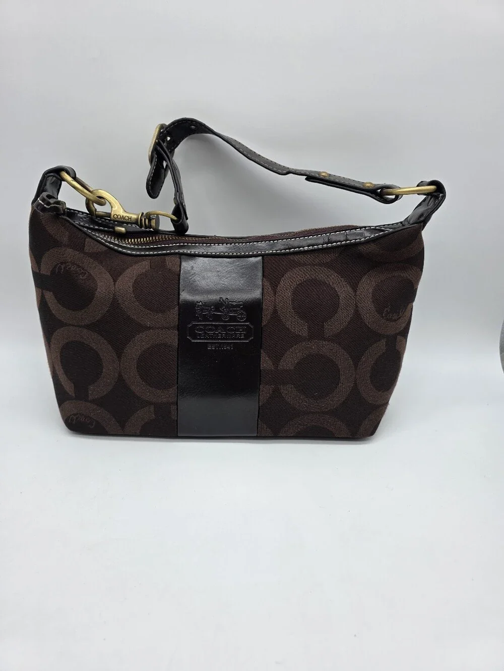COACH Y2K Vintage Mini Small Demi Zip Top Handle Satchel Canvas RARE